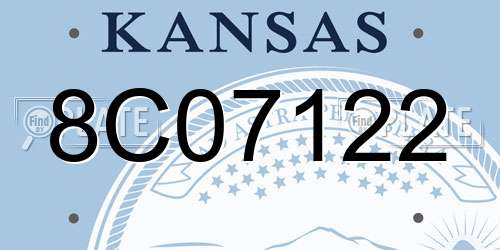 8C07122 Kansas License Plate