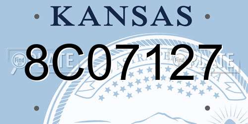 8C07127 Kansas License Plate