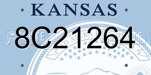 8C21264 Kansas License Plate