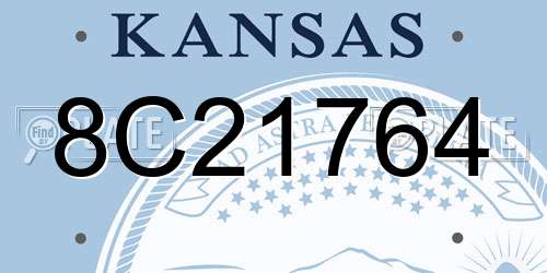 8C21764 Kansas License Plate