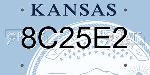 8C25E2 Kansas License Plate