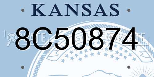 8C50874 Kansas License Plate