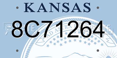 8C71264 Kansas License Plate