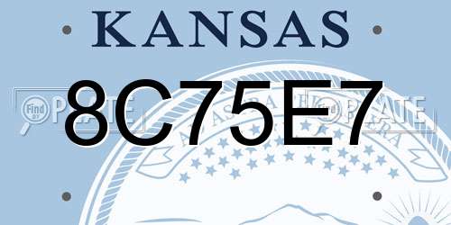 8C75E7 Kansas License Plate