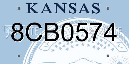 8CB0574 Kansas License Plate