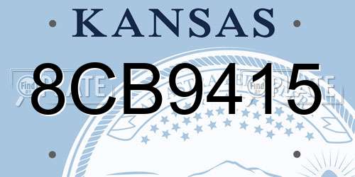 8CB9415 Kansas License Plate