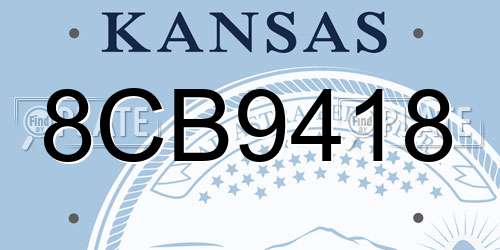 8CB9418 Kansas License Plate