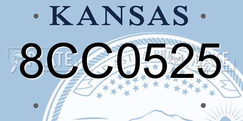 8CC0525 Kansas License Plate