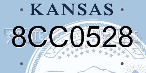 8CC0528 Kansas License Plate