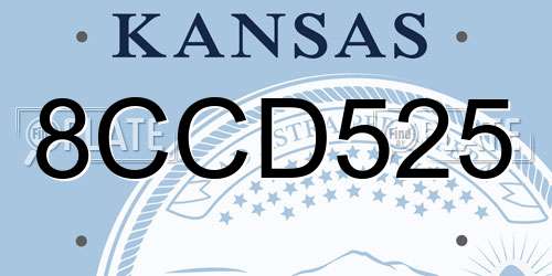 8CCD525 Kansas License Plate