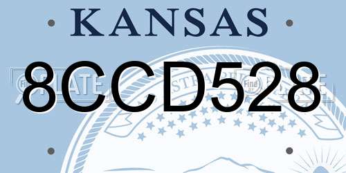 8CCD528 Kansas License Plate