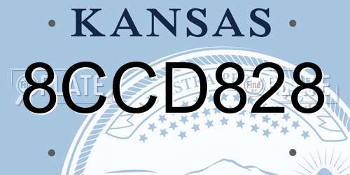 8CCD828 Kansas License Plate