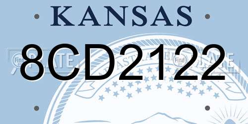 8CD2122 Kansas License Plate