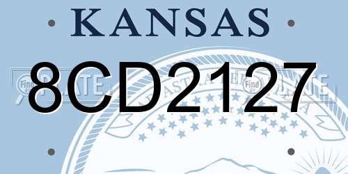 8CD2127 Kansas License Plate