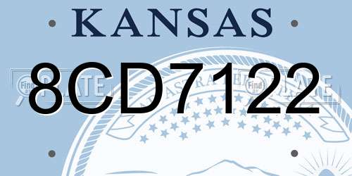 8CD7122 Kansas License Plate