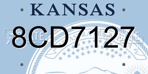 8CD7127 Kansas License Plate