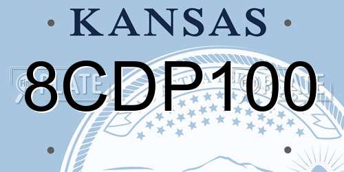 8CDP100 Kansas License Plate