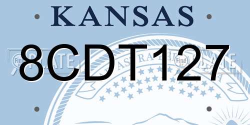 8CDT127 Kansas License Plate