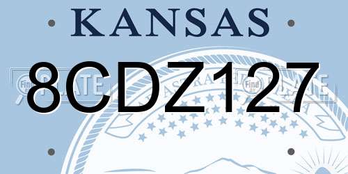 8CDZ127 Kansas License Plate