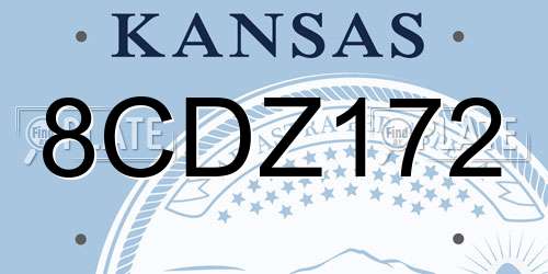 8CDZ172 Kansas License Plate