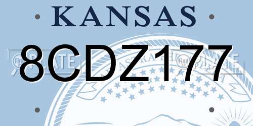 8CDZ177 Kansas License Plate