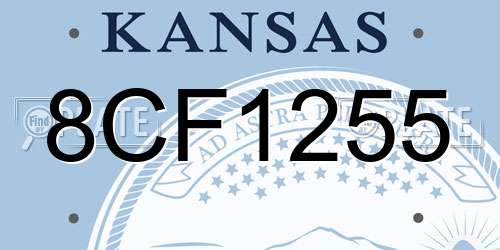 8CF1255 Kansas License Plate