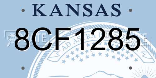 8CF1285 Kansas License Plate