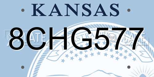 8CHG577 Kansas License Plate