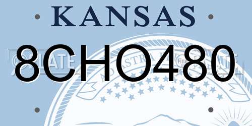 8CHO480 Kansas License Plate
