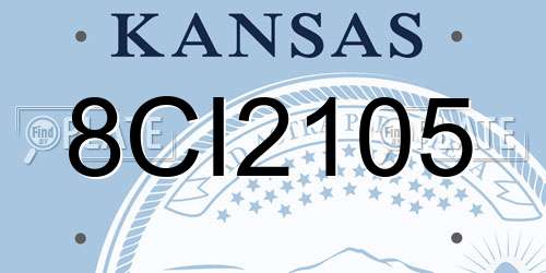 8CI2105 Kansas License Plate