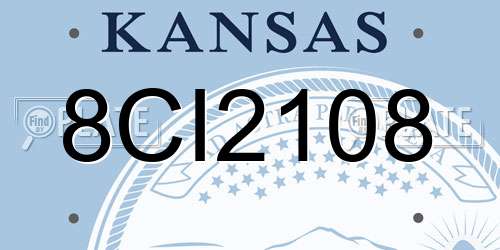 8CI2108 Kansas License Plate