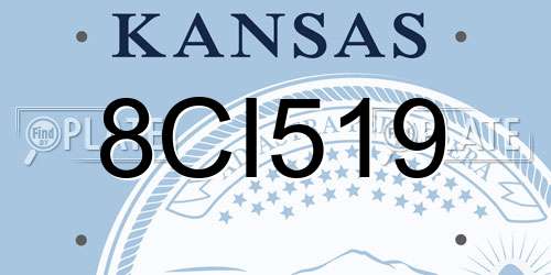 8CI519 Kansas License Plate
