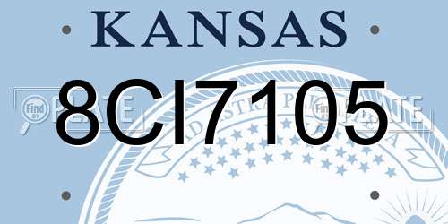 8CI7105 Kansas License Plate