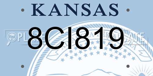 8CI819 Kansas License Plate
