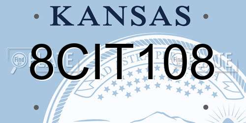 8CIT108 Kansas License Plate