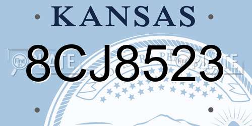 8CJ8523 Kansas License Plate