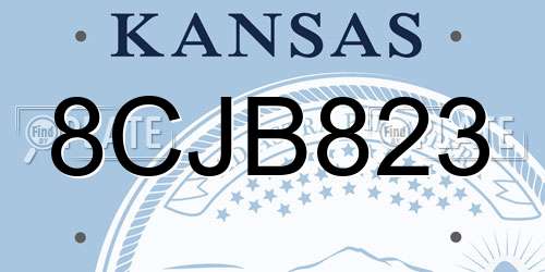 8CJB823 Kansas License Plate