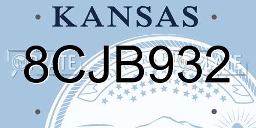 8CJB932 Kansas License Plate
