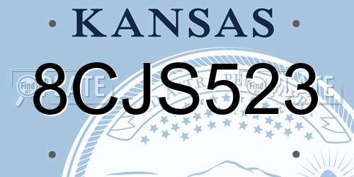 8CJS523 Kansas License Plate