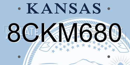 8CKM680 Kansas License Plate