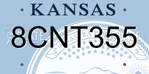 8CNT355 Kansas License Plate
