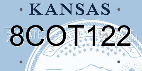 8COT122 Kansas License Plate