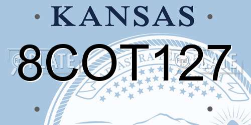 8COT127 Kansas License Plate