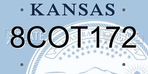 8COT172 Kansas License Plate