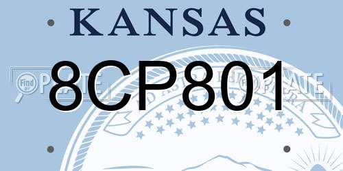 8CP801 Kansas License Plate