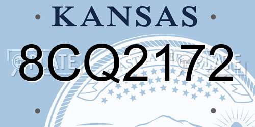 8CQ2172 Kansas License Plate