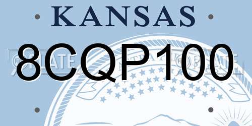 8CQP100 Kansas License Plate