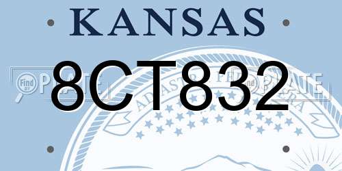 8CT832 Kansas License Plate
