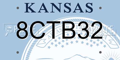 8CTB32 Kansas License Plate