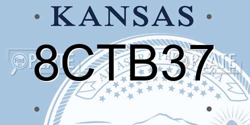 8CTB37 Kansas License Plate